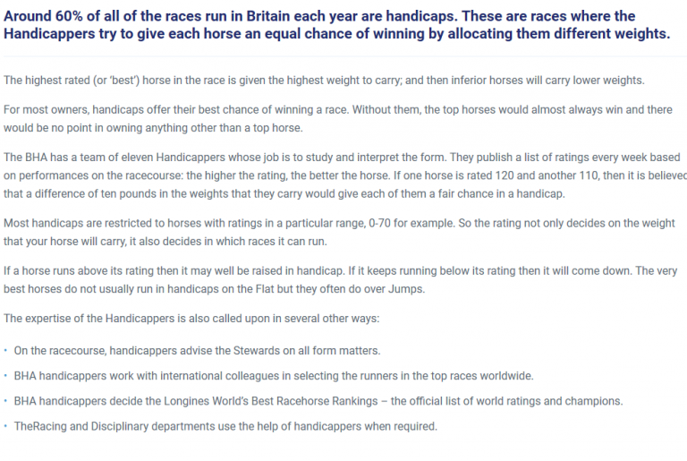 Ratings and Form Explained Horse Racing Results Racecard Data App